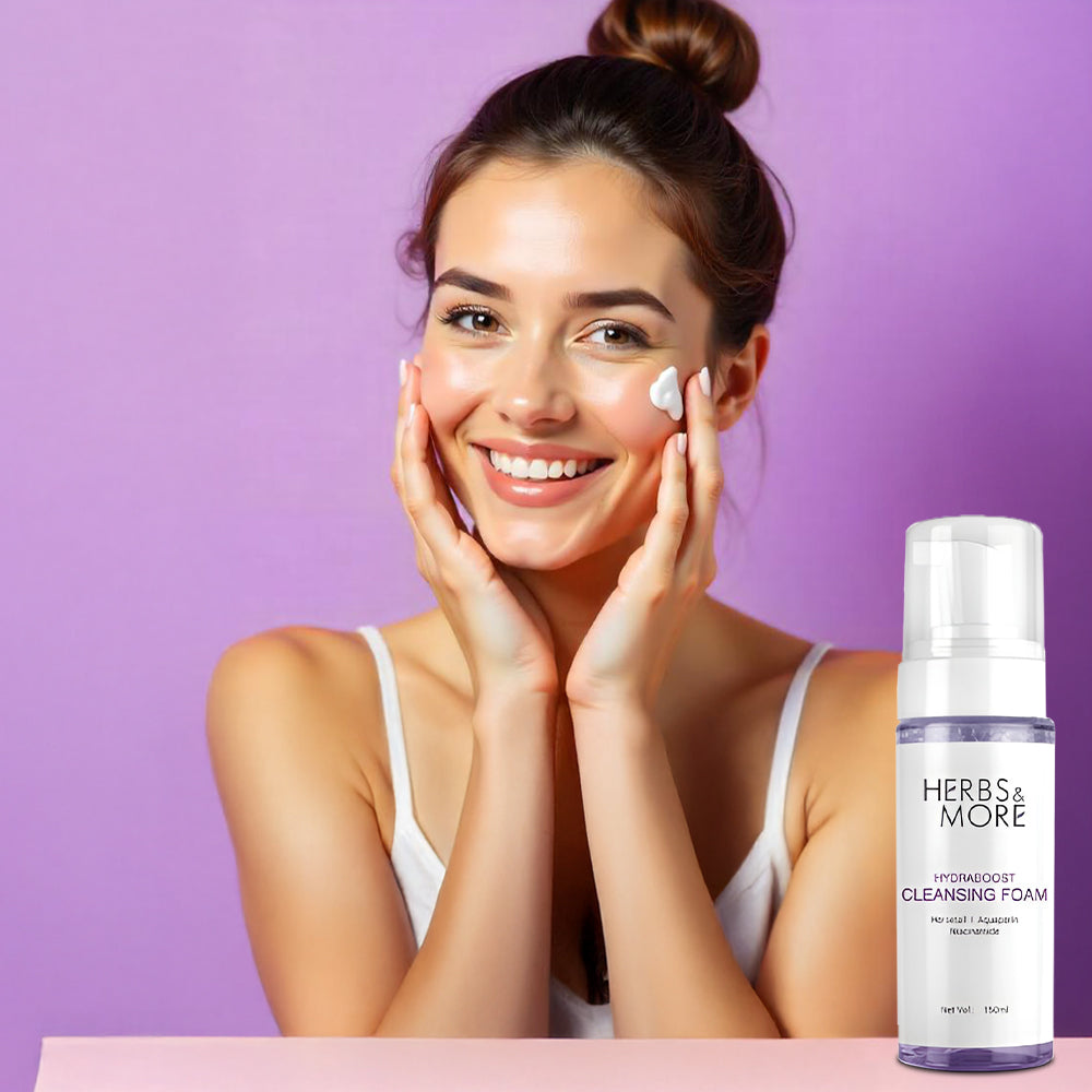 Herbs & More Hydraboost Cleansing Foam - 150ML | Deep Cleansing & Hydrating | Refreshes, Softens, and Revitalizes Skin